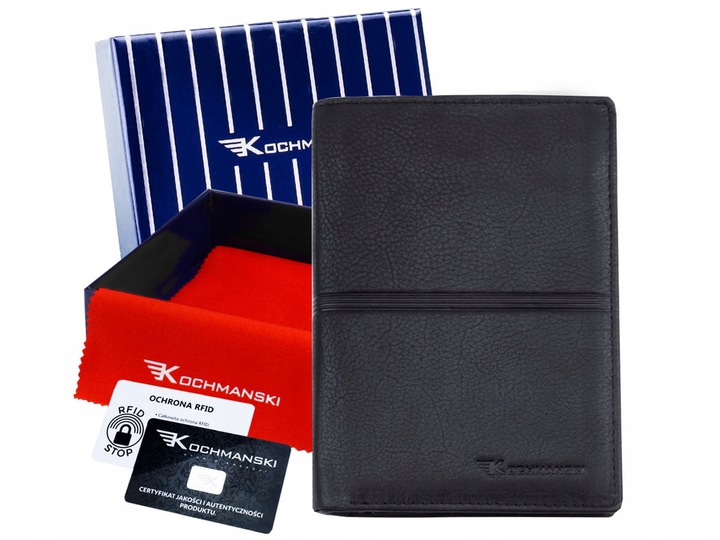 

Кошелёк кожаный мужской Kochmanski с защитой RFID 12.9 х 9.5 х 2 см чёрный (K-VAC-N4-3335)