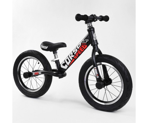 

Беговел Corso Speed Sport 14" (велобег), 79077, надувные колеса, Черно-красный