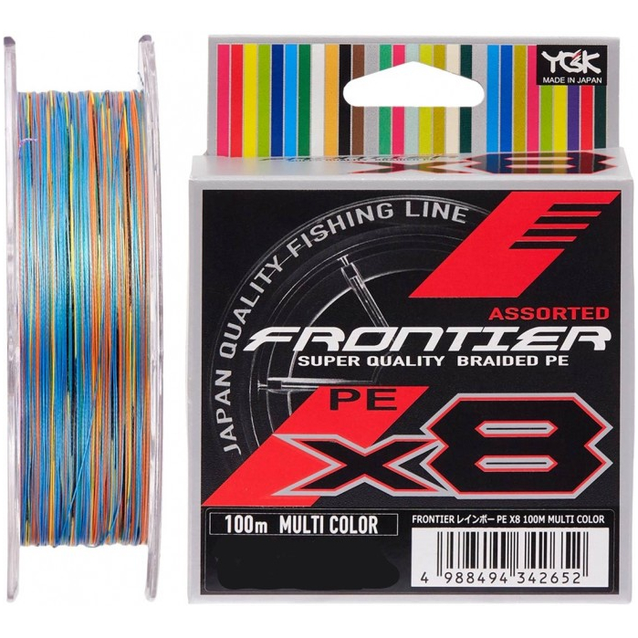 

Шнур YGK Frontier X8 100m мультиколор #2.5/0.260mm 25lb/11.3kg