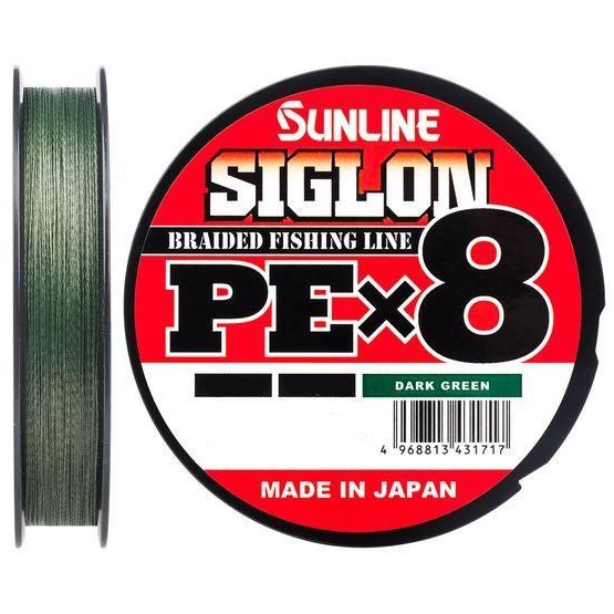 

Шнур Sunline Siglon PE х8 300m темн-зеленый #1.5/0.209mm 25lb/11.0kg