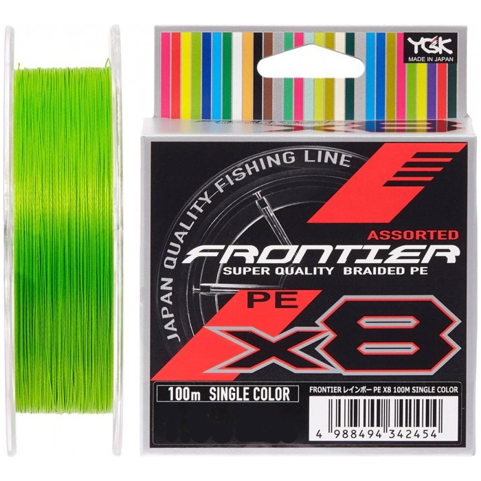 

Шнур YGK Frontier X8 100m салатовый #2.0/0.235mm 20lb/9.0kg