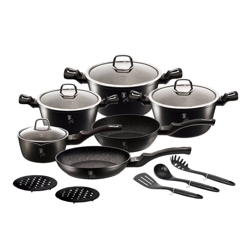 

Набор посуды - 15 предметов Berlinger Haus BLACK SILVER Collection BH-6155