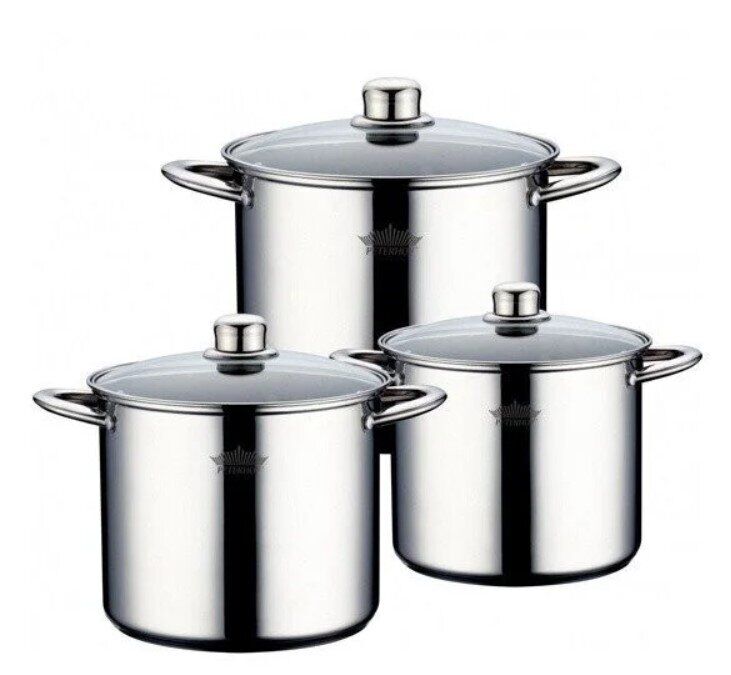 

Набор кастрюль из нержавеющей стали - 6 предметов Peterhof PH15861