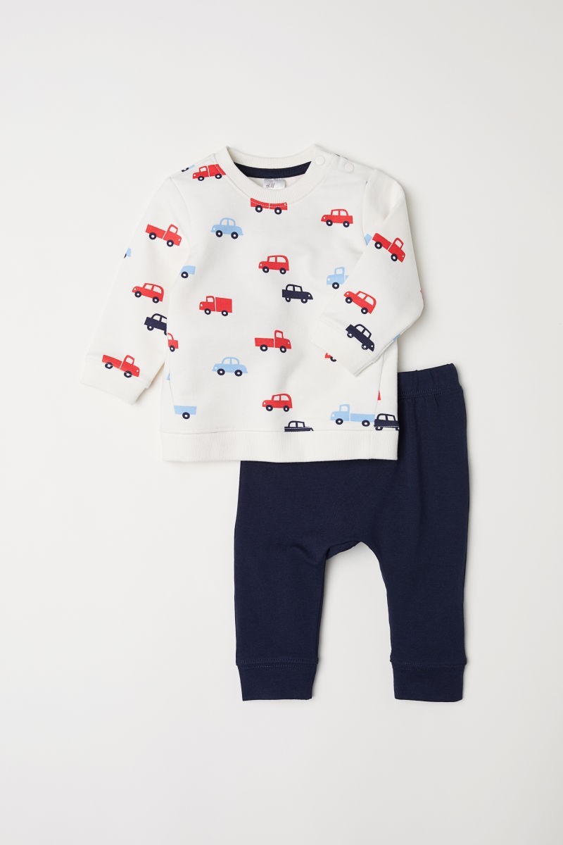 

Костюм H&M реглан+брюки 74 см Молочный/Синий (НМ110077)