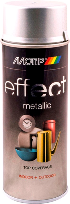 Акція на Эмаль аэрозольная с эффектом металлик Motip Deco Effect серебристый 400 мл (8711347216666) від Rozetka UA