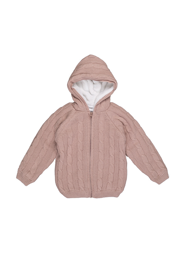 

Теплая кофта на замке с подкладкой Mari-Knit 0737 р60 110см пудра 60609