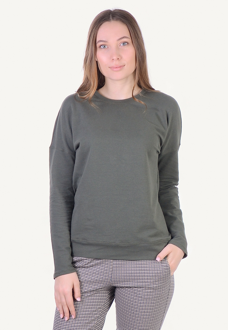 

Стильный женский свитшот N.EL. 1600-35  хаки 60148, Стильный женский свитшот N.EL. 1600-35 XL хаки 60148