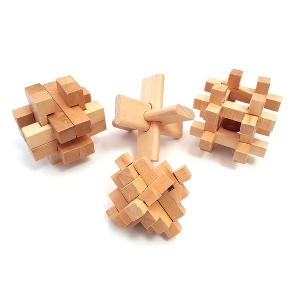 

Набор из 4 деревянных головоломок Wooden puzzle от IQ-Wood