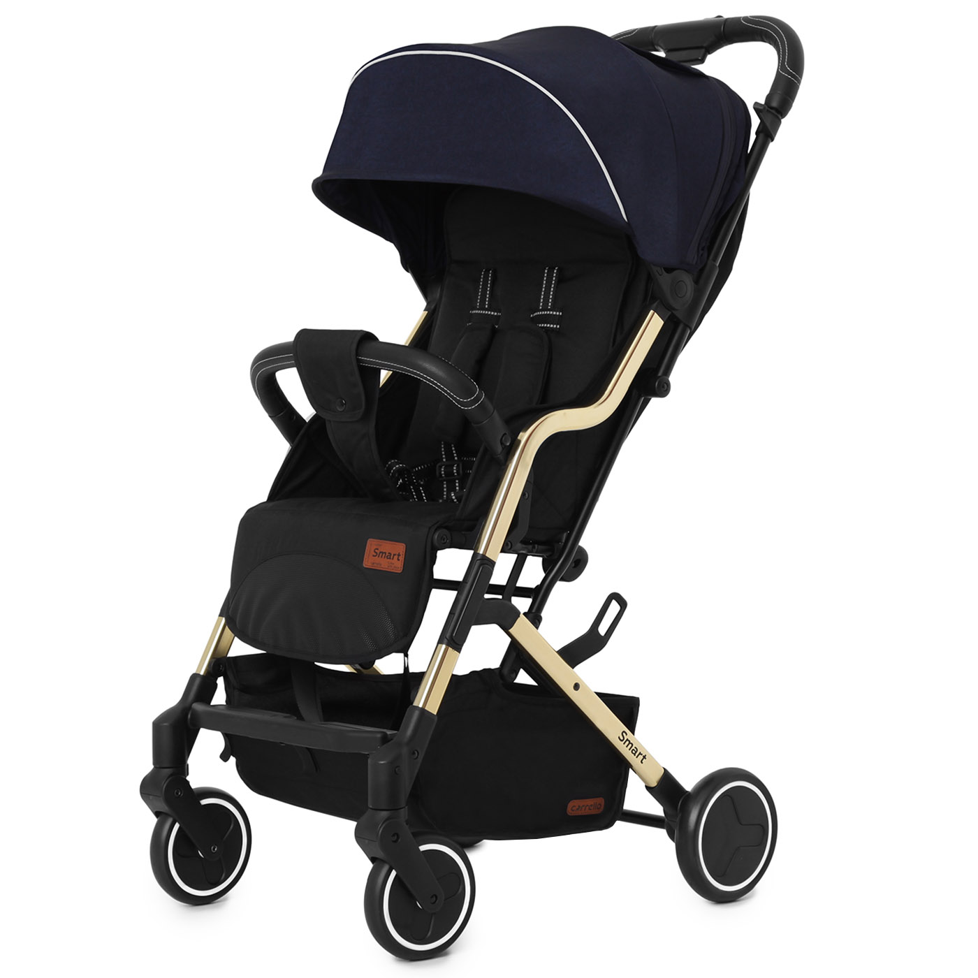 

Коляска прогулочная Carrello Smart CRL-5504 Ink Blue + дождевик S, подстаканник и чехол на ножки