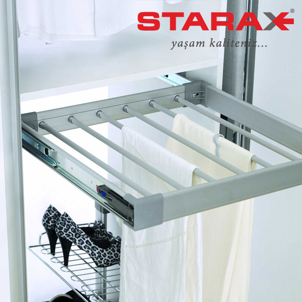 

Вешалка для брюк выдвижная бокового крепления в секцию 550 мм Starax S-6204 В