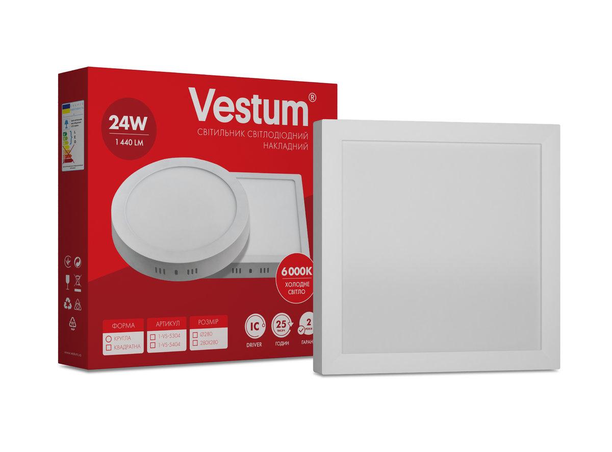 

Светильник Vestum LED накладной квадратный 24W 6000K 220V