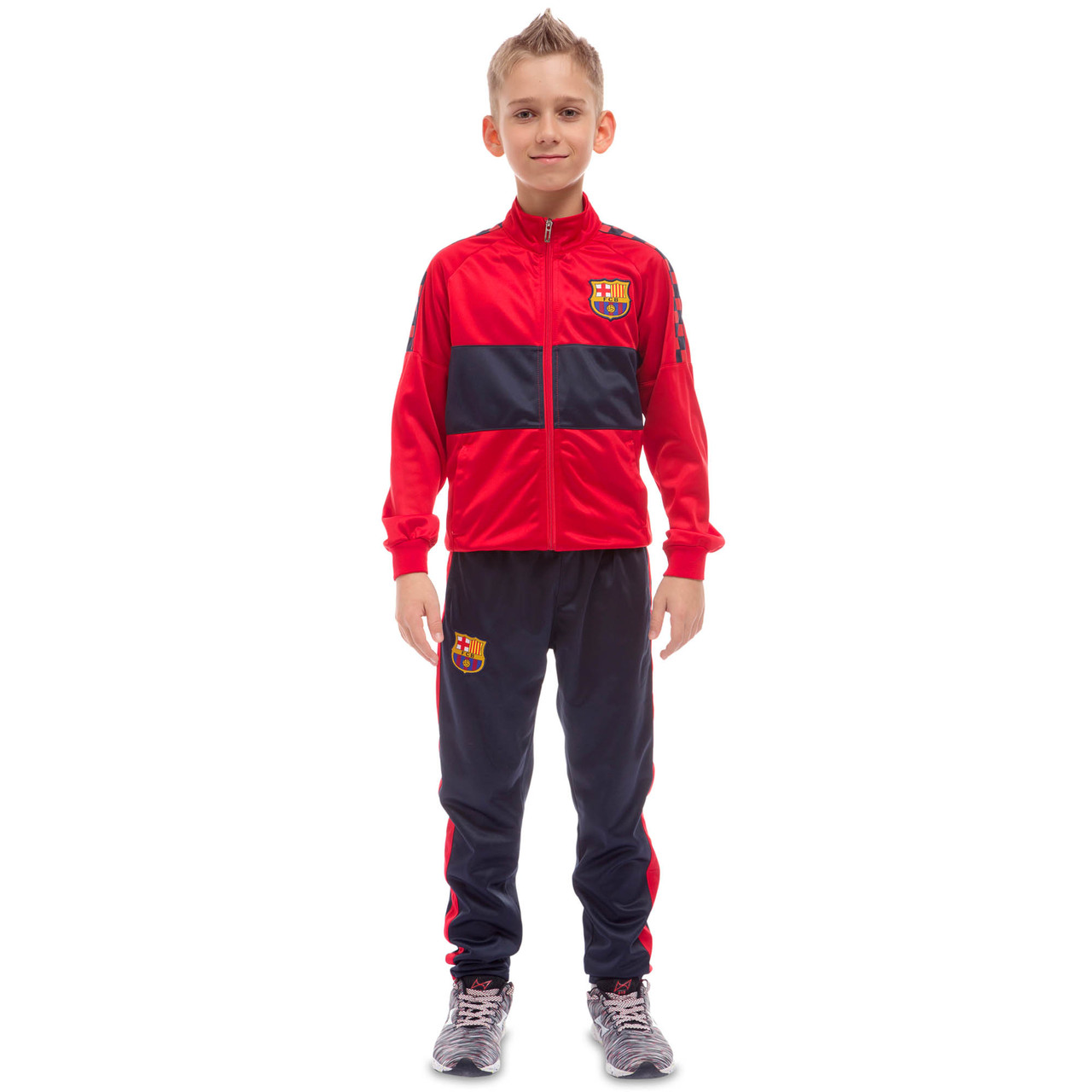 

Костюм спортивный детский Zelart Barcelona Барселона LD-6130K-BS рост 125-135 см (26) Red-Black
