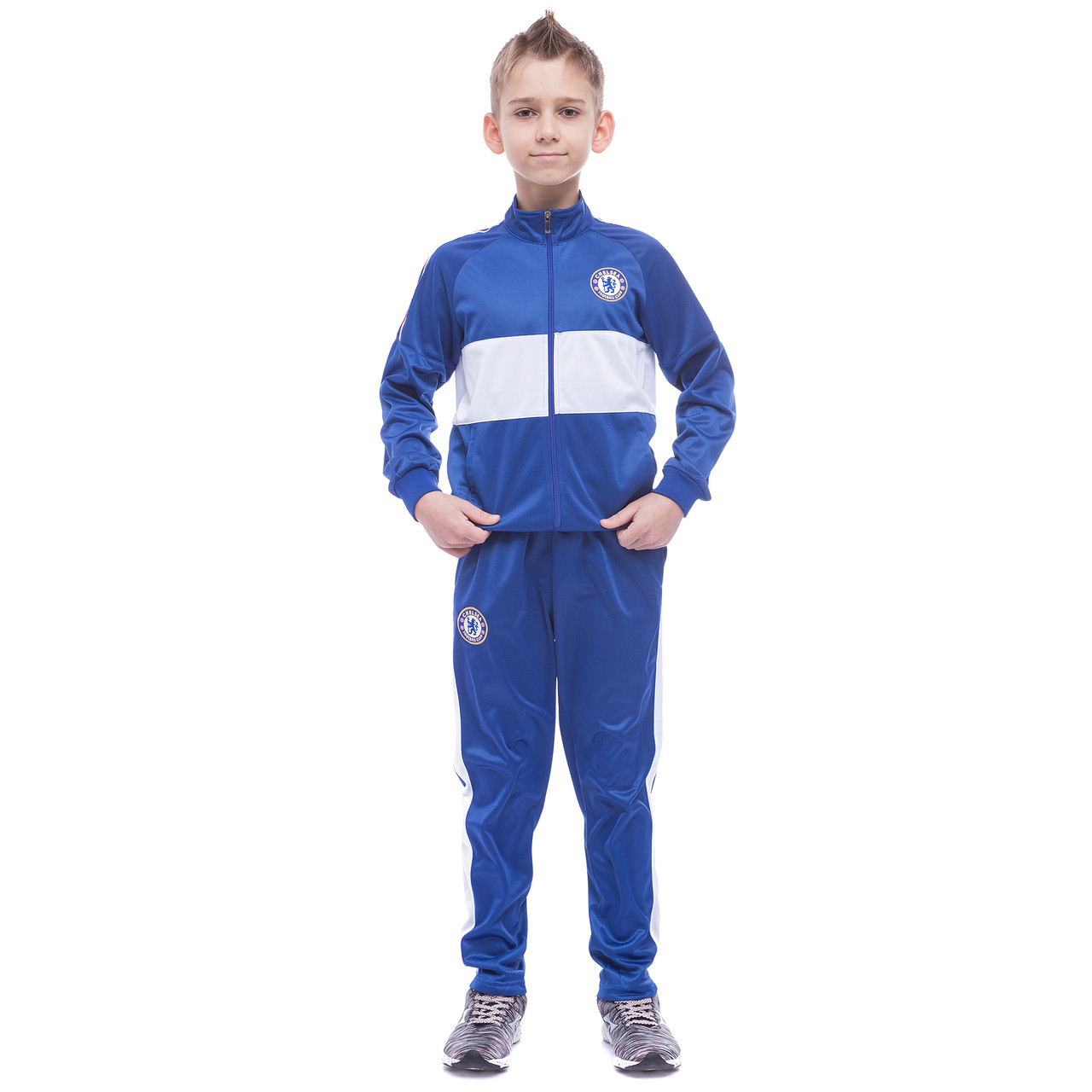 

Костюм спортивный детский Zelart Chelsea Челси LD-6131K-CH1 рост 145-155 см (32) Blue-White