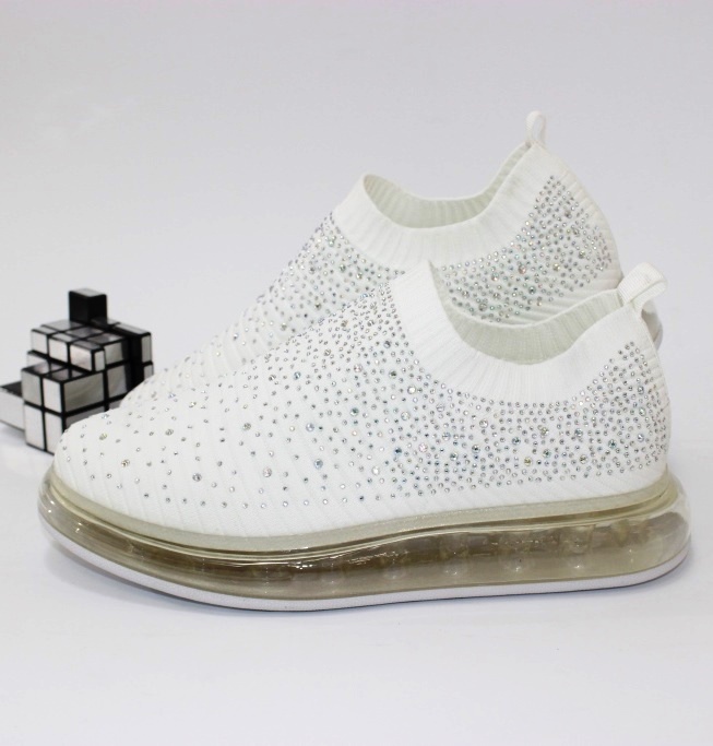 

Кроссовки женские в стразах SOPRA 127-8-white 40 25.5см молочный