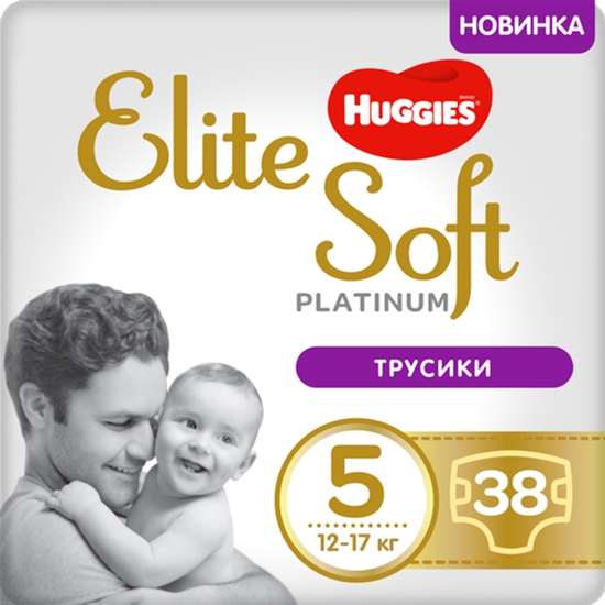 

Трусики-подгузники Huggies Elite Soft Platinum Mega 5 12-17 кг 38 шт (5029053548838)