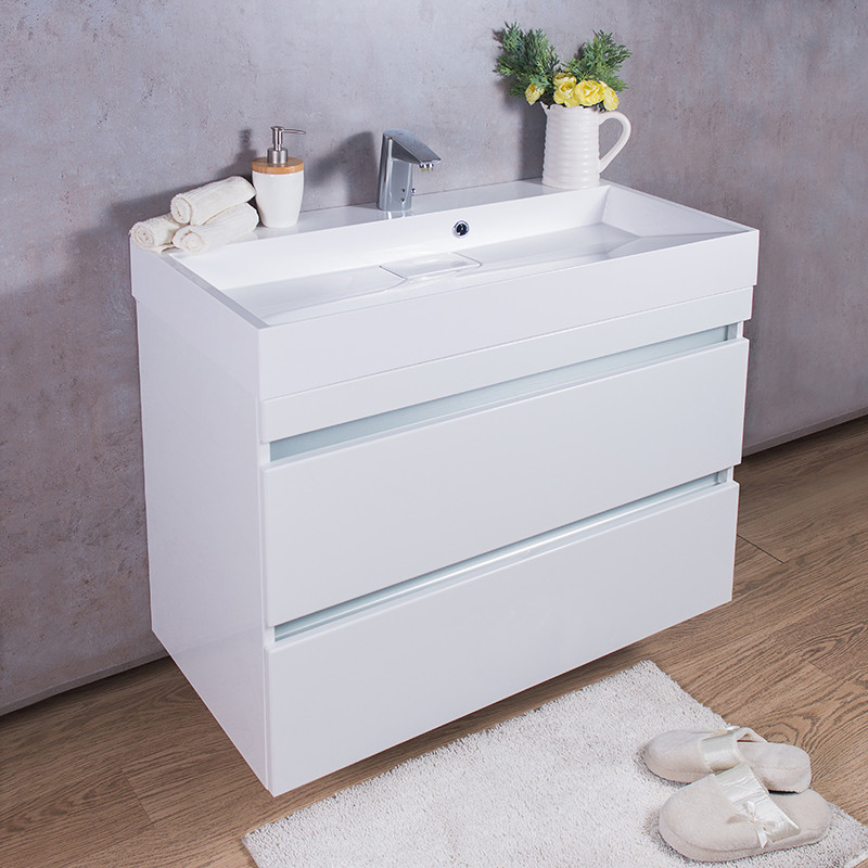 

Шкаф подвесной FANCY MARBLE Borneo 900 c раковиной Ashley 900 белый