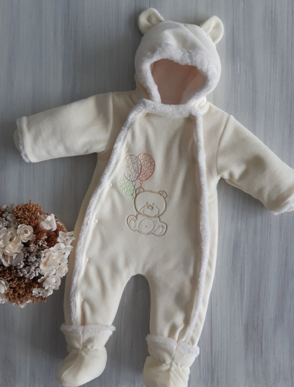 

Комбинезон зимний RoyalBaby Молочный р.62, 0-6 мес