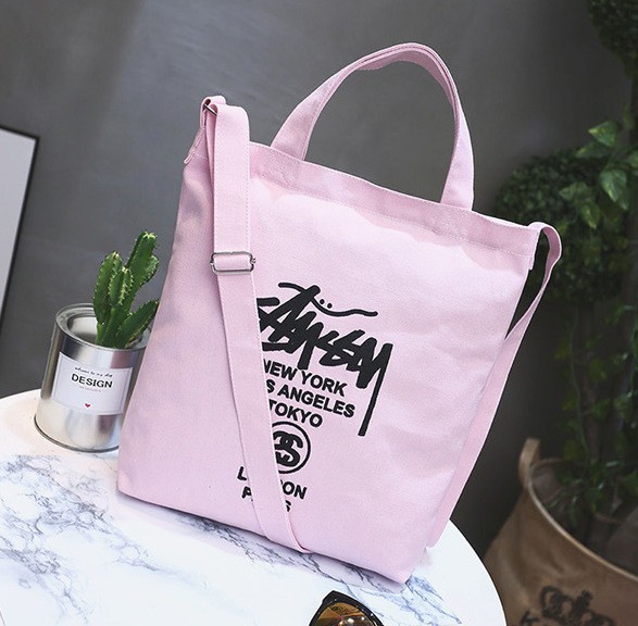 

Сумка Шоппер Тканевая Stussy розовая
