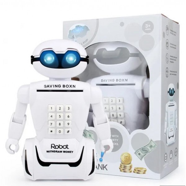 

Електронна Скарбничка-сейф з кодовим замком, ліхтарем і музикою Robot PIGGY BANK, акумуляторна (02531)
