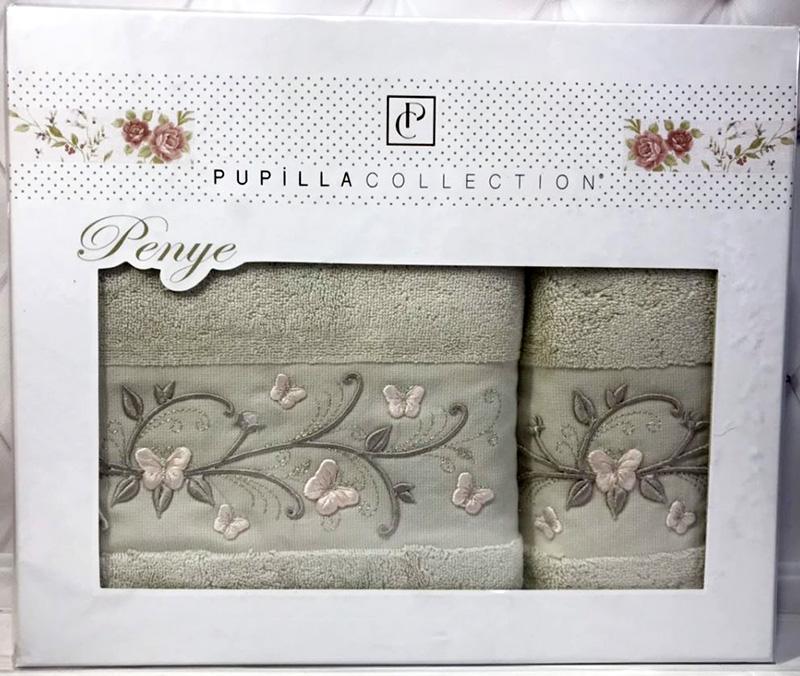 

Набор полотенец Pupilla Eva Pink Butterflies, лицевое 50х90см и банное 70х140см