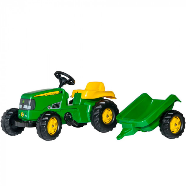 

Трактор педальный Rolly kid John deere Rolly Toys зелено-желтый 12190