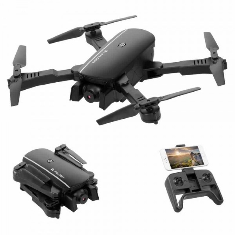 

Квадрокоптер Falcon 1808 Black – дрон з 4K і HD камерами, FPV, барометром, до 15 хв. польоту