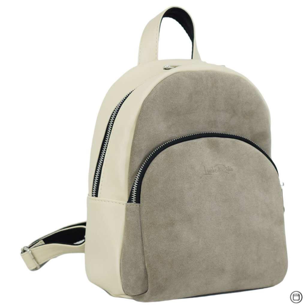 

Женский городской рюкзак Lucherino 652 замш бежевый