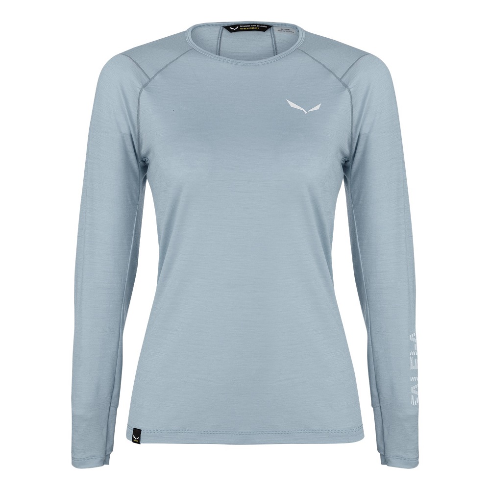 

Футболка Salewa Pedroc Wool Tee /S Wms жіноча  сіра, Футболка Salewa Pedroc Wool Tee L/S Wms жіноча L сіра