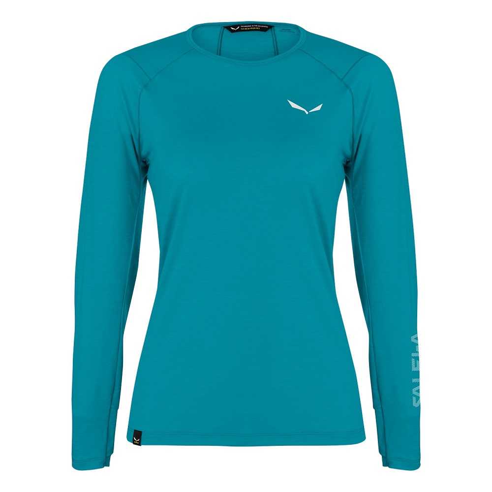 

Футболка Salewa Pedroc Wool Tee L/S Wms жіноча M синя