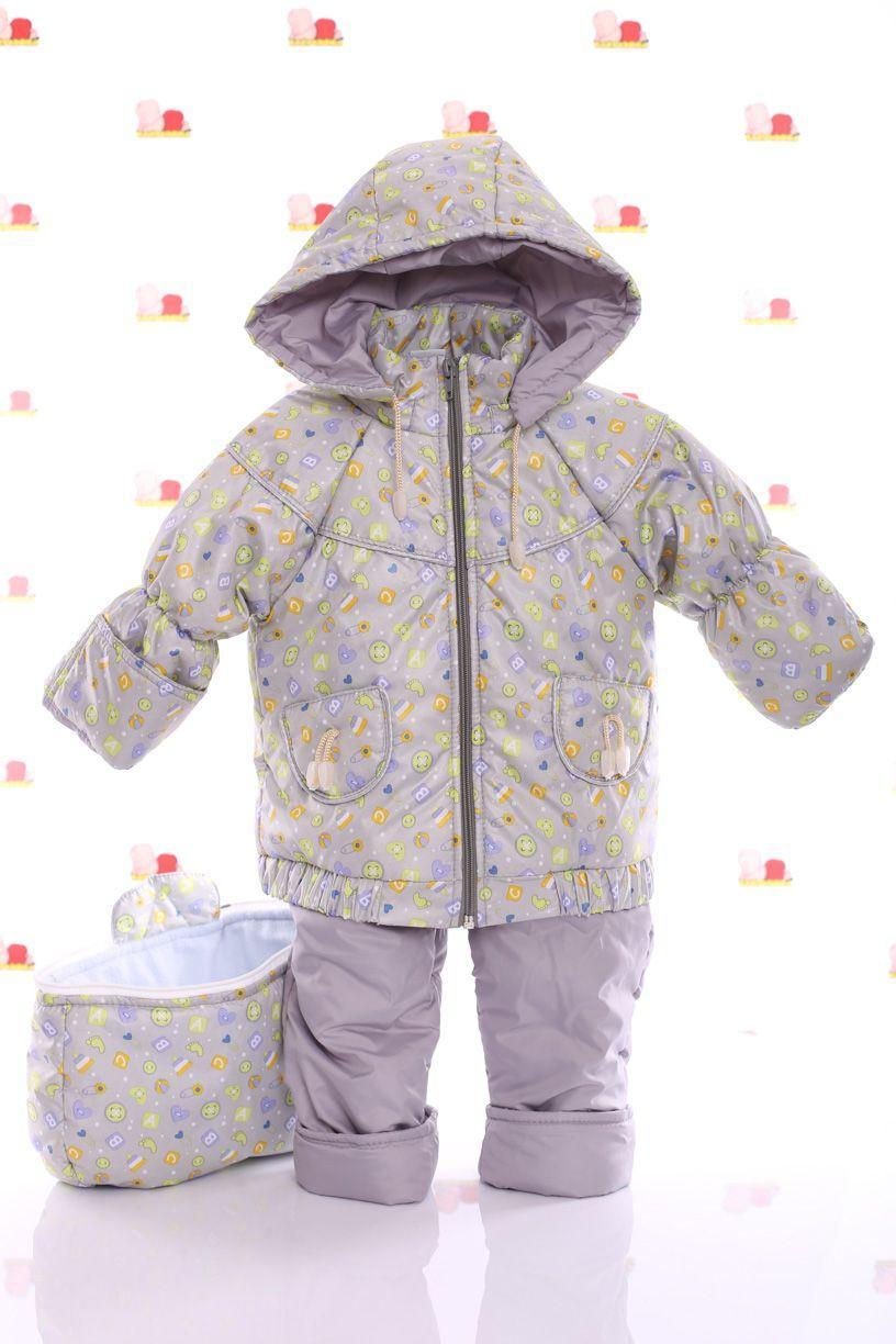 

Детский костюм-тройка (конверт+курточка+полукомбинезон) babykroha 86р Серый
