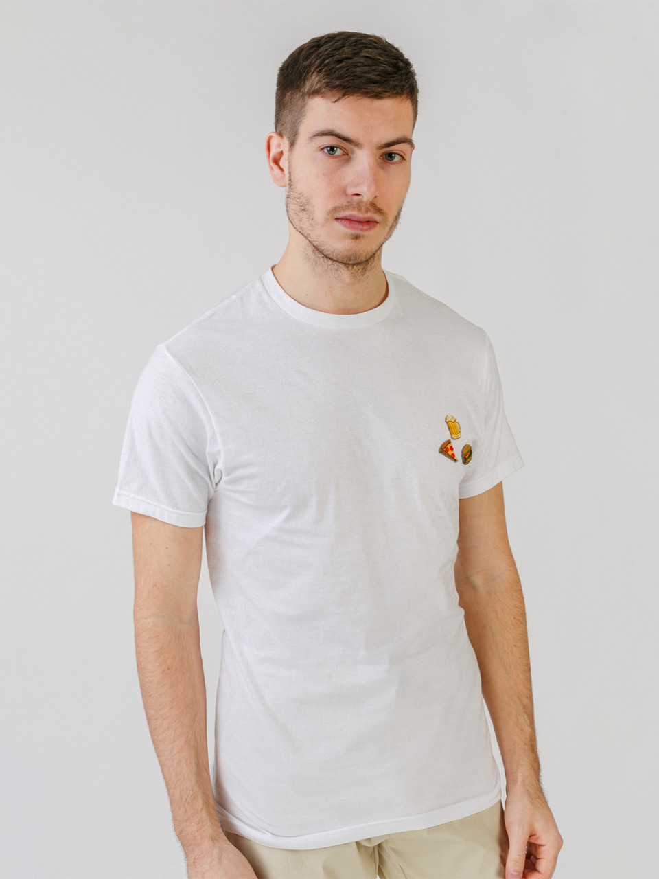 

Футболка мужская Jem Sportswear белая значки, Футболка мужская Jem Sportswear белая значки M