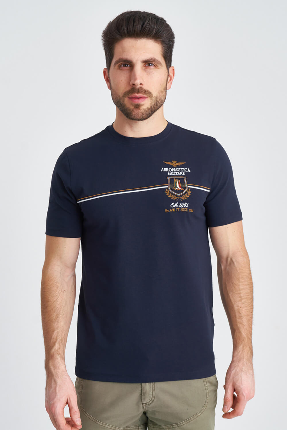 

Мужская хлопковая футболка с полосками Aeronautica Militare 3839 XXXL