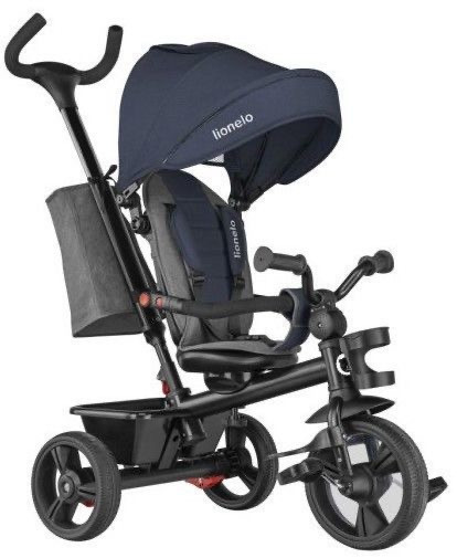 

Трехколесный велосипед с капюшоном и родительской ручкой Lionelo haari jeans