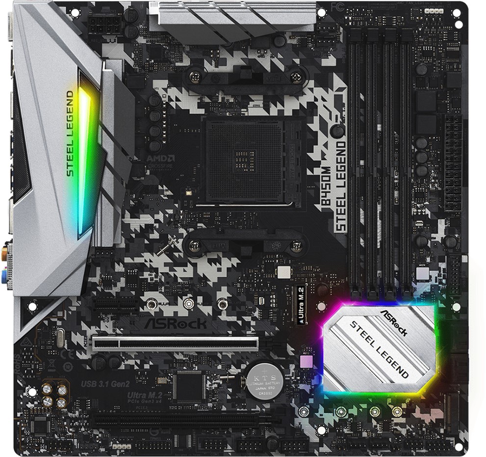

Материнская плата ASRock B450M Steel Legend (sAM4, AMD B450, PCI-Ex16)