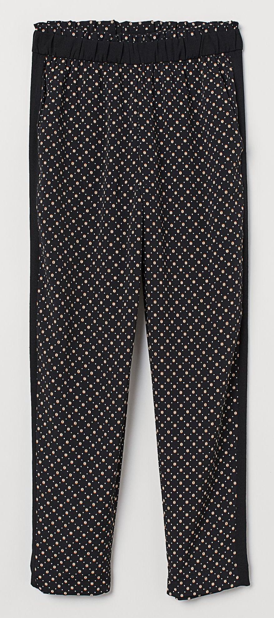 

Брюки H&M 5755429-ABAD 34 Черные в бежевые узоры