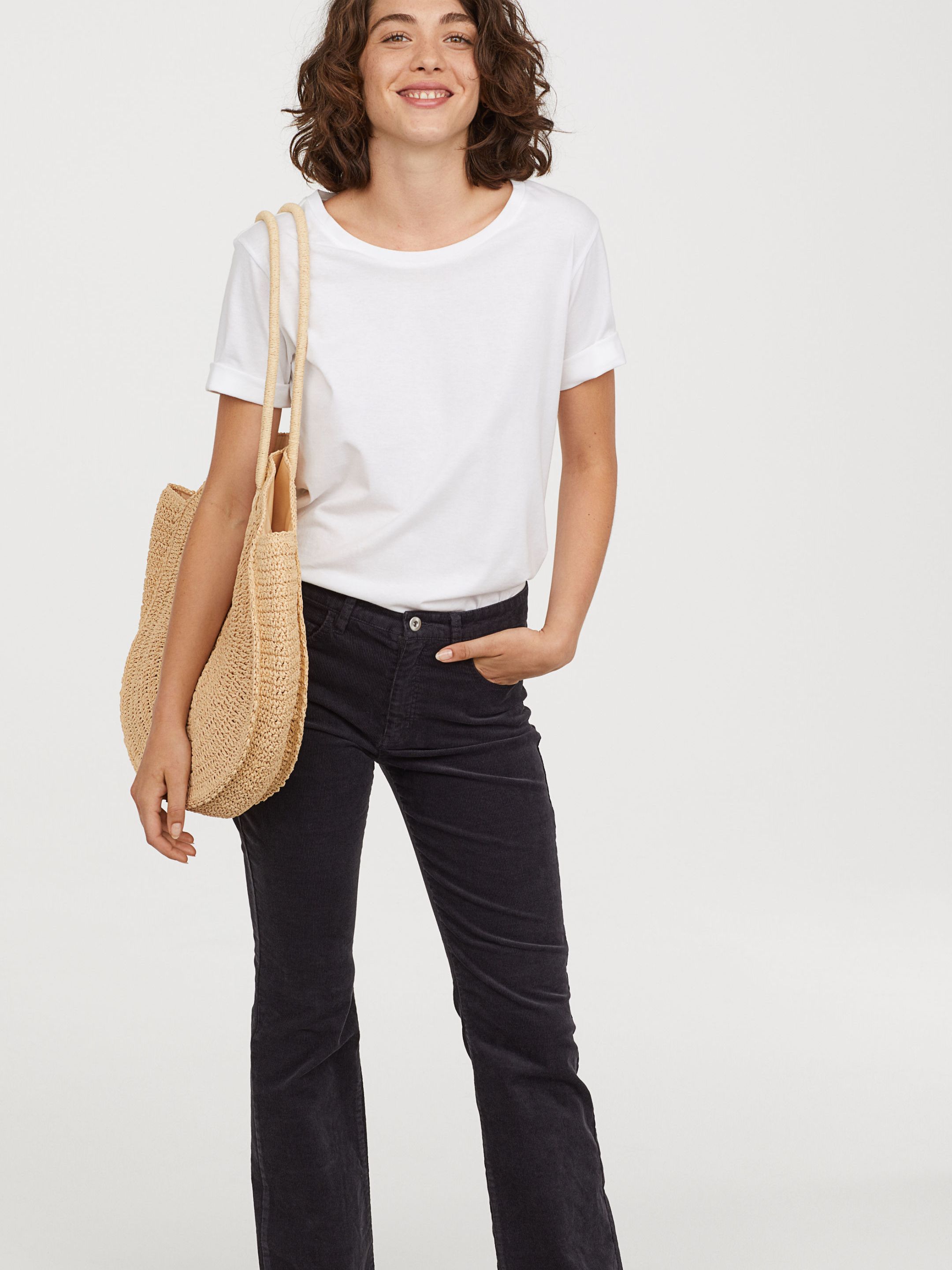 

Брюки вельветовые H&M 6682738-AAAD 42 Черные