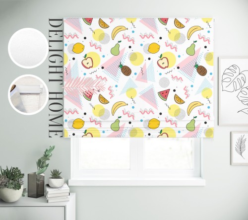 

Римская штора с фотопечатью 15-071 система Prestige I&H Джуси велюр 170*170 см