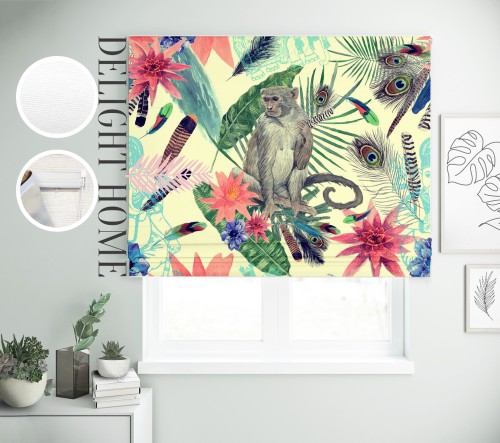 

Римская штора с фотопечатью 15-024 система Prestige I&H Джуси велюр 80*170 см