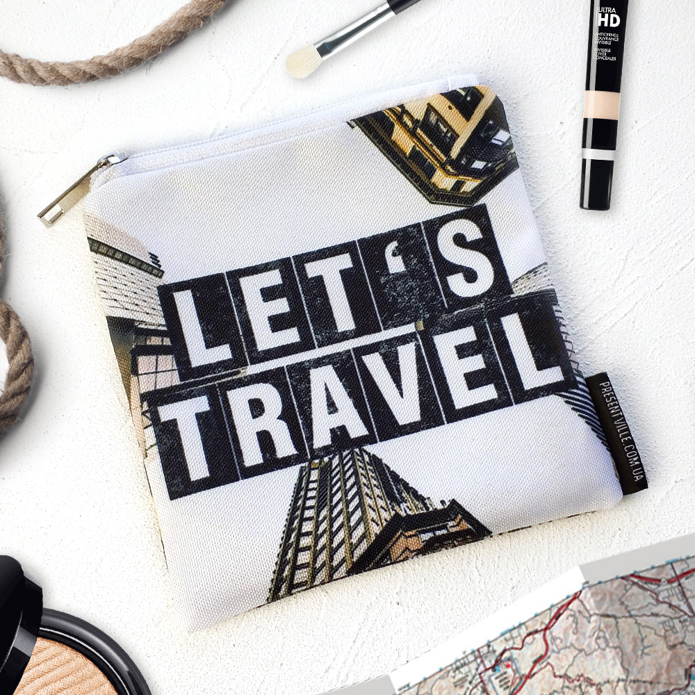 

Косметичка квадратная Basic Presentville Let`s travel 16x16 см