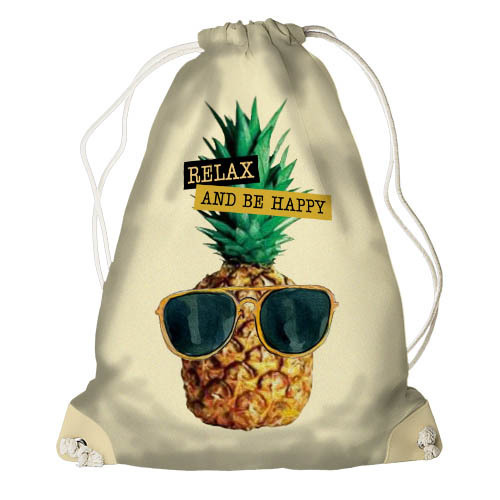 

Рюкзак-мешок Presentville Ананас Relax and be happy 33x45 см