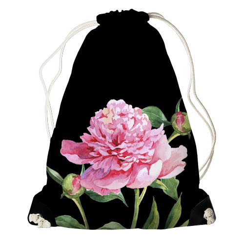 

Рюкзак-мешок Presentville Пион на черном фоне 33x45 см