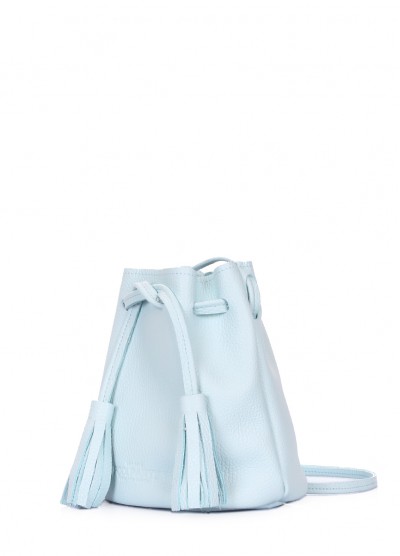 

Голубая кожаная сумочка на завязках Bucket (bucket-blue)