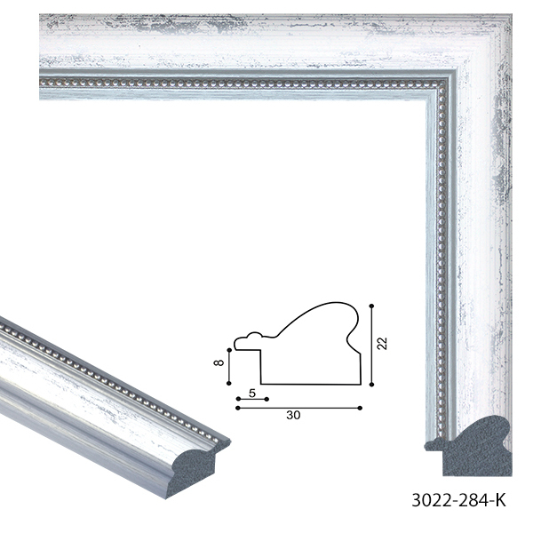 

Багетная рамка 3022-284 (белое барокко) 40*50см