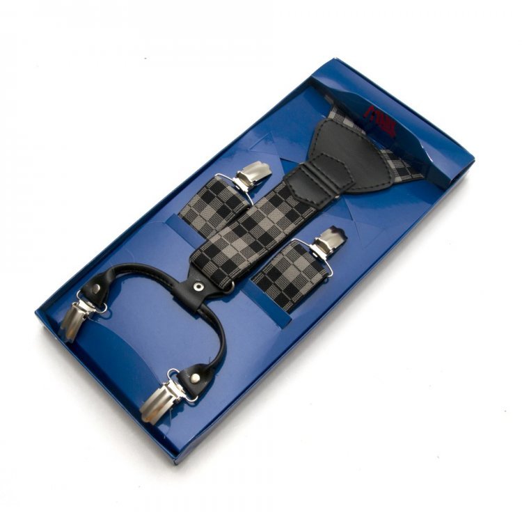 

Подтяжки Gofin suspenders 185х3,5 см Черный, Серый 000149942