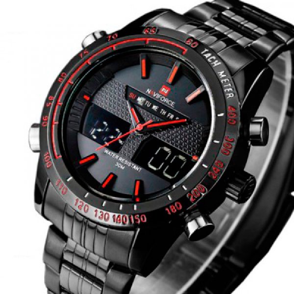 

Чоловічий спортивний кварцовий годинник Naviforce Army Black NF9024