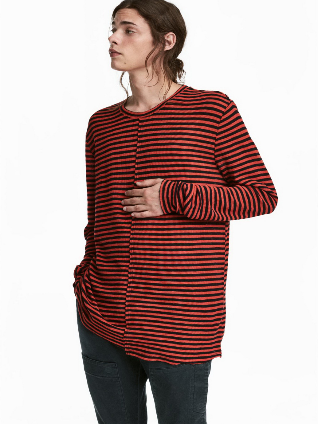 

Лонгслив H&M 0533426-6 M Красный