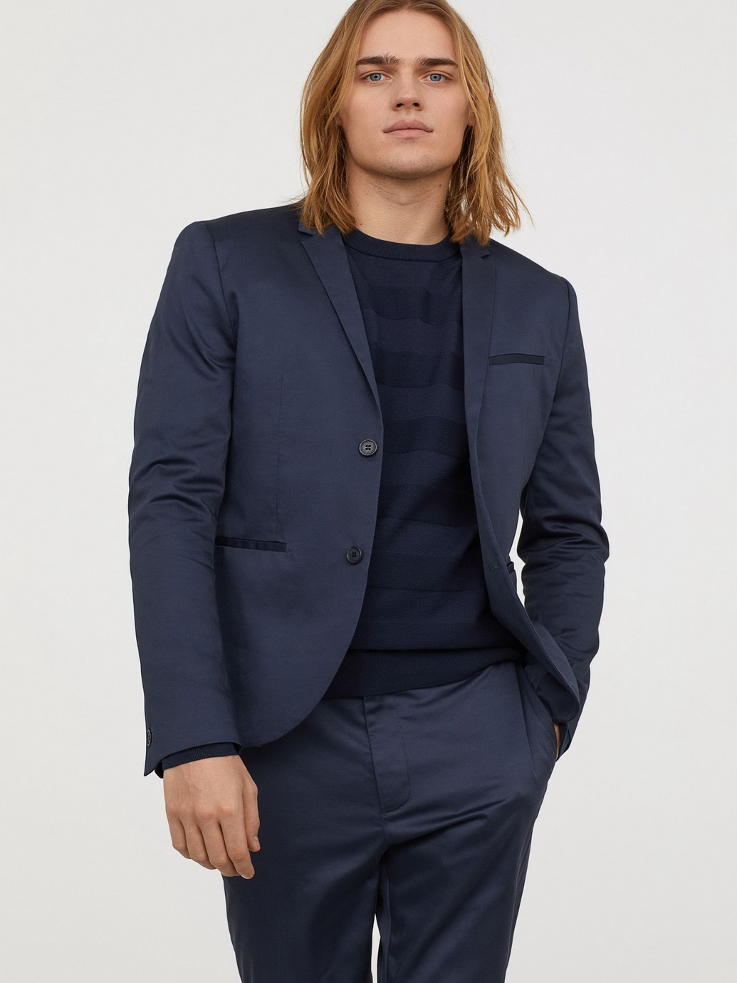 

Пиджак H&M 0651637-7  Синий, Пиджак H&M 0651637-7 46 Синий