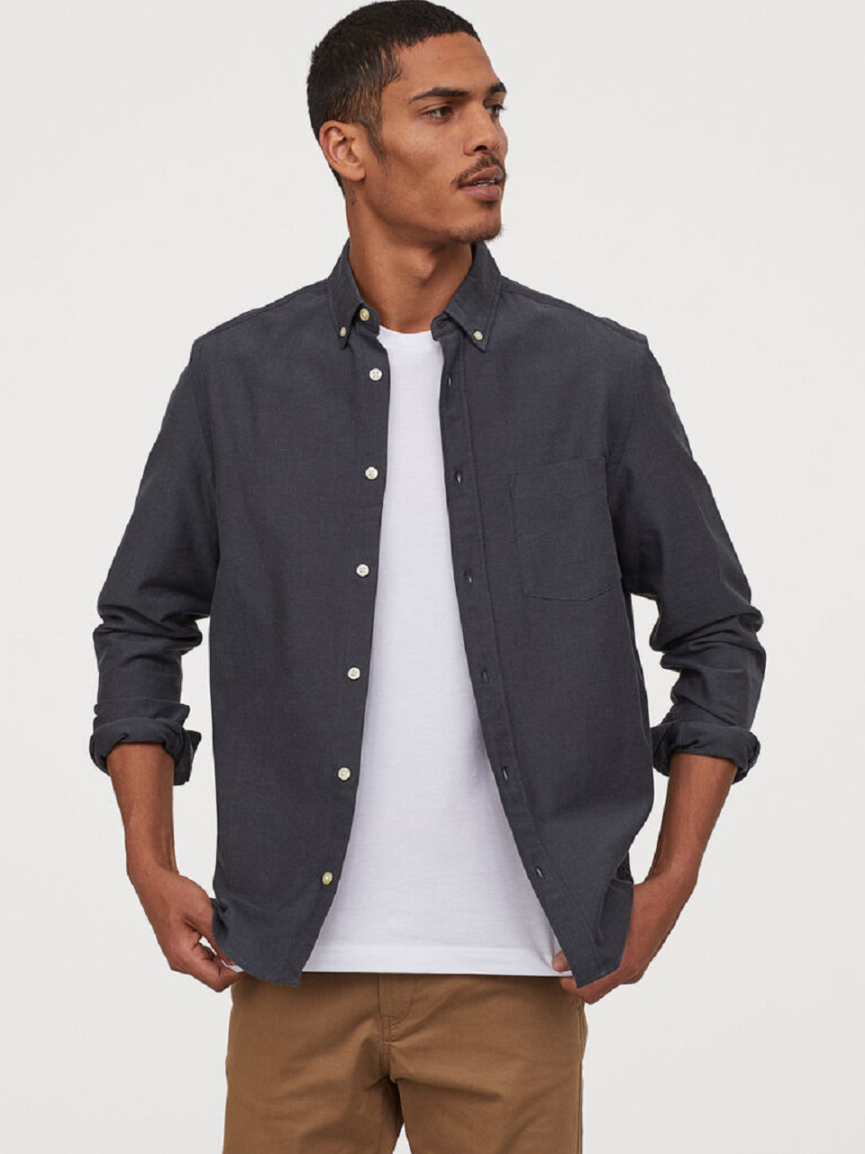 

Рубашка H&M 0795836-1 L Серая