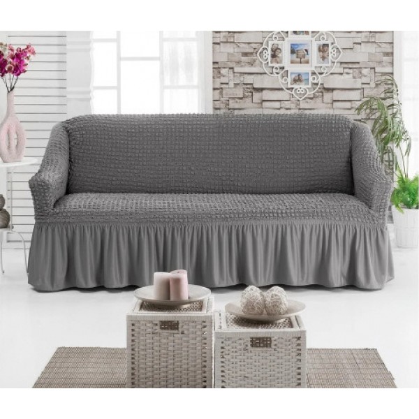 

Чехол на диван с юбкой Home Collection Evibu Турция Серый (NT-10313)