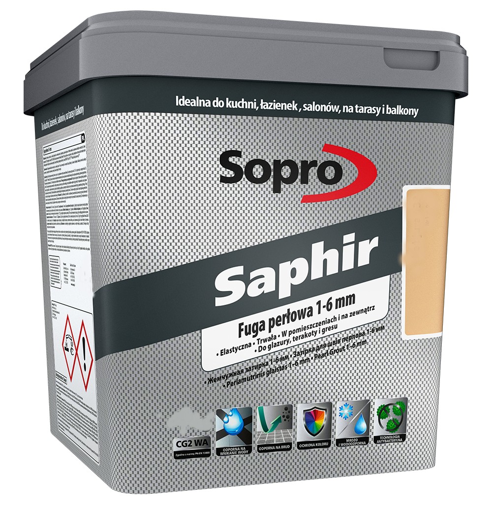 

Затирка 1- 6 мм Sopro Saphir №9515 Сапфир пергамон(27) 2 кг водоотталкивающая